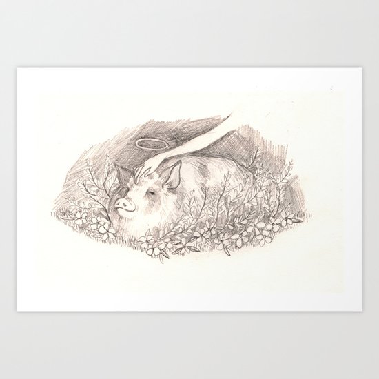 Holy Pig Art Print