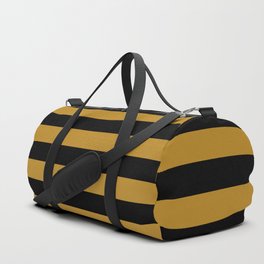 Elegant Black & Gold Stripes Duffle Bag