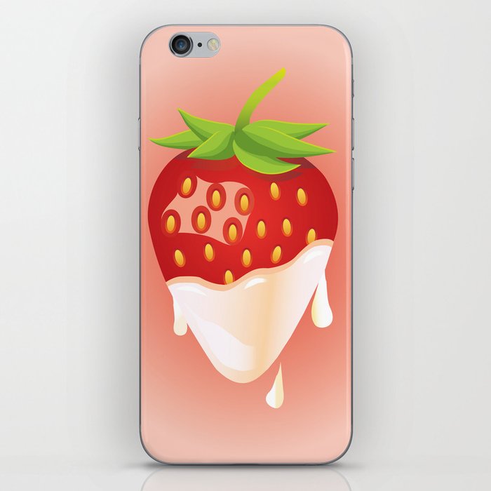 Strawberry covered with cream iPhone Skin