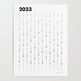 Minimalist Yearly Calendar 2023 Poster