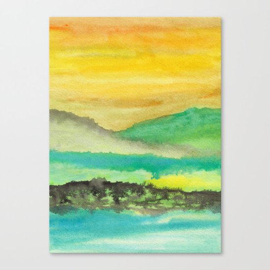 Watercolor abstract landscape 06 Canvas Print