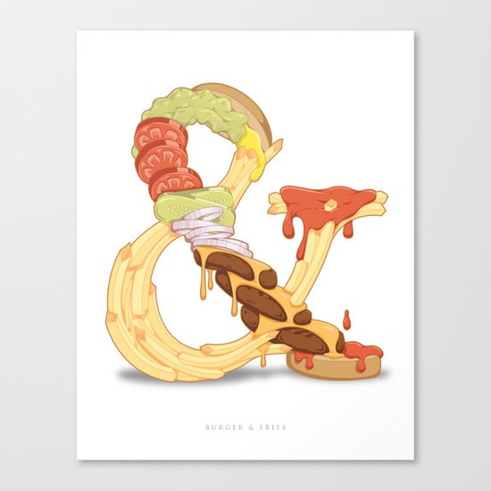 Burger & Fries Canvas Print