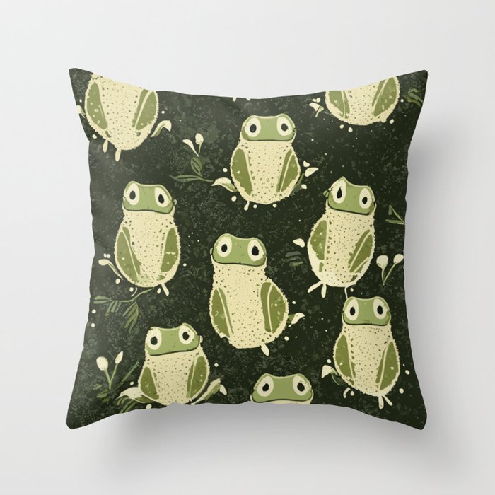 Frog pattern Throw Pillow