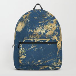 Blue and Gold Marble #6 Backpack