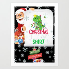 T Rex Tree Lights Funny This Is My Christmas Pajama Art Print | Christmas, My, Funny, T, Gift, Rex, Cute, Painting, Love, Lights 