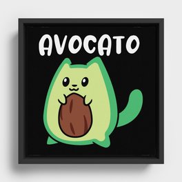 Avocato Funny Avocado Cat Framed Canvas