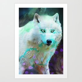 SNOW WOLF Art Print