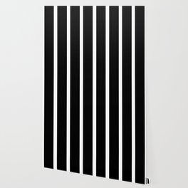 Black and White Vertical Stripes Pattern Wallpaper