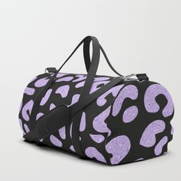 Violet Shade Glitter Leopard Print Pattern Duffle Bag