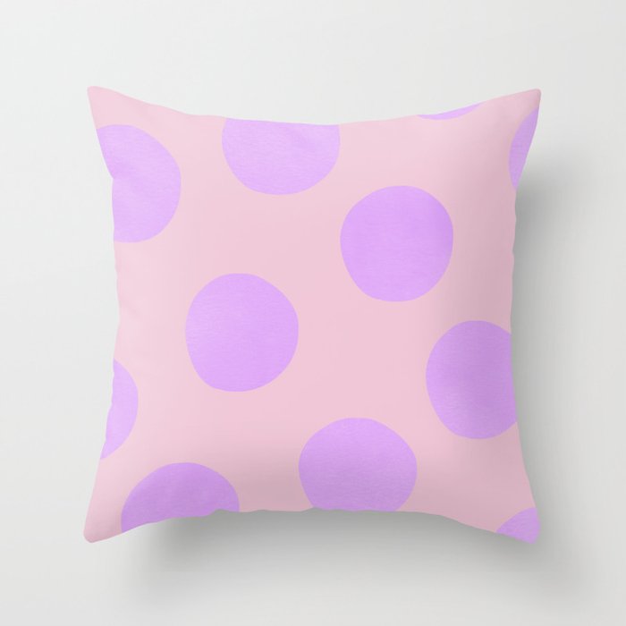 Lilac Polka Dots Throw Pillow