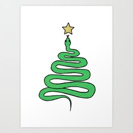 Christmas Snake Art Print