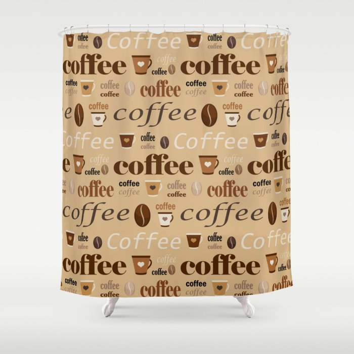 Pattern for Caffeine Coffee Lover Shower Curtain