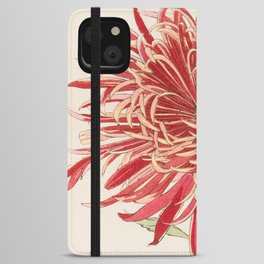Japanese Chrysanthemum Woodblock Print #1 iPhone Wallet Case