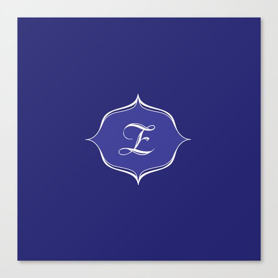 Z Monogram Royal Blue Canvas Print