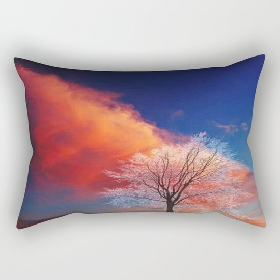 white tree Rectangular Pillow