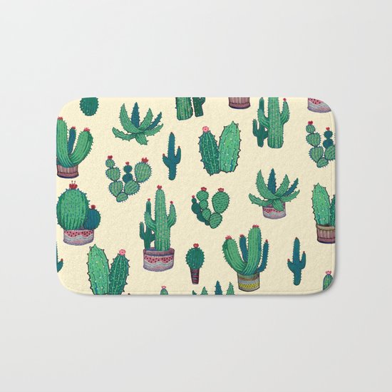 Cactus !! green Bath Mat