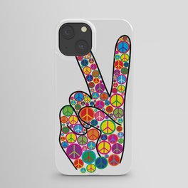 Cool Colorful Groovy Peace Sign and Symbols iPhone Case