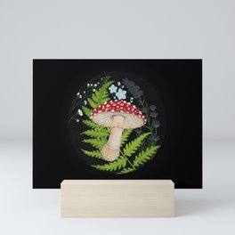 Mushroom, Fern & Flowers Mini Art Print