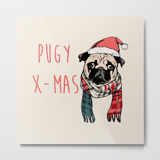 Pugy X-Mas Metal Print