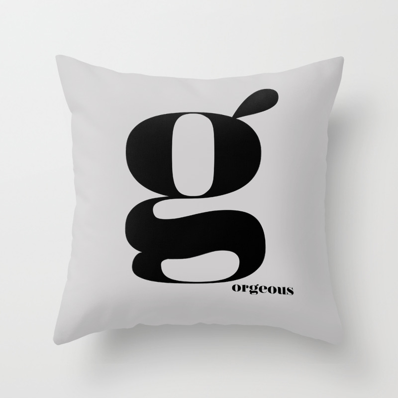 Letter G Gorgeous Scandinavian Design Typography Throw Pillow By