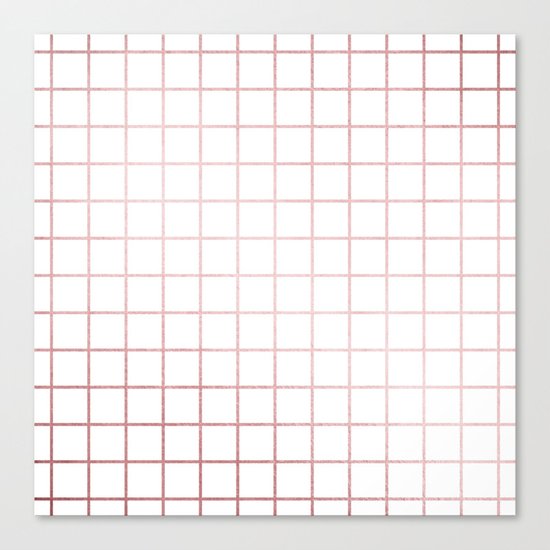 Simply Grid in Rose Gold Sunset Canvas Print