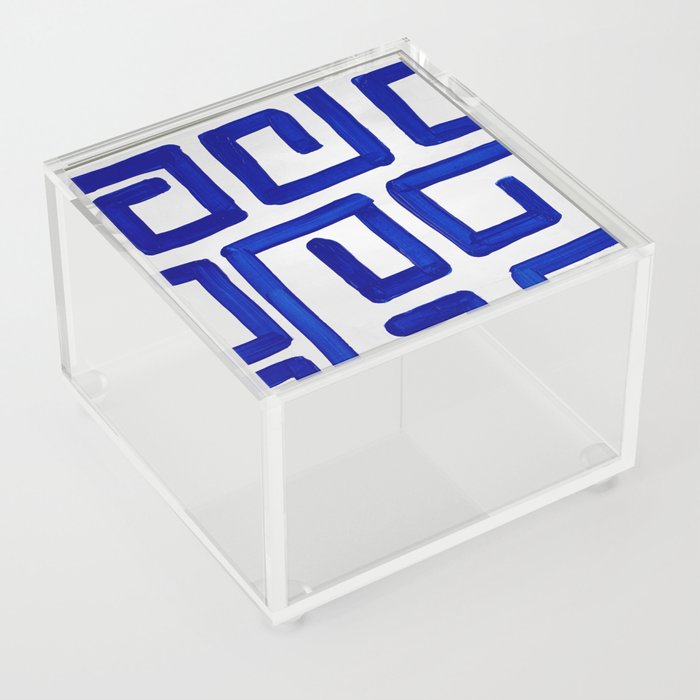 Greek Blue Design Acrylic Box