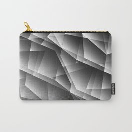 Exclusive monochrome pattern of chaotic black and white shards of glass, paper and ice floes. Carry-All Pouch