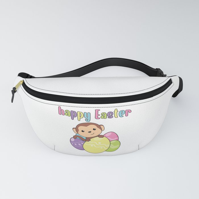 Happy Easter Cute Monkey At Easter With Eastereggs Fanny Pack