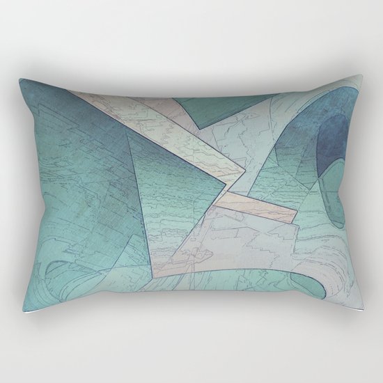 Pastel Abstract Shapes Rectangular Pillow