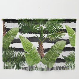 Beautiful seamless vintage floral summer pattern with palm trees, tropical leaves Wall Hanging