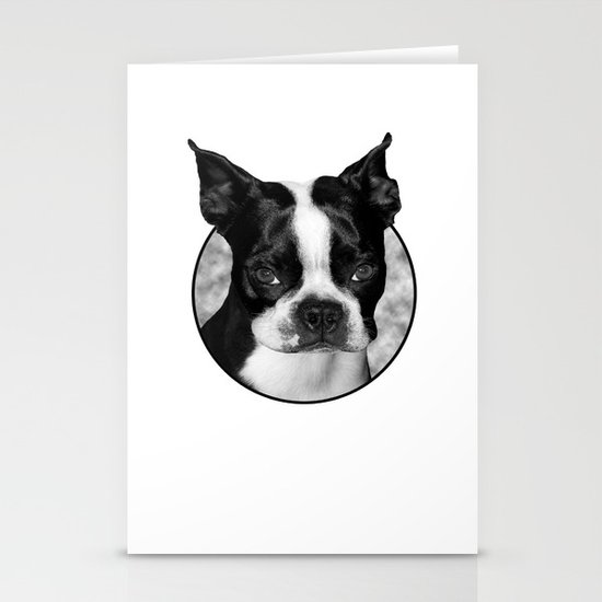Boston Terrier Head Shot Stationery Cards