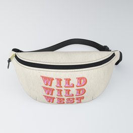 WILD WILD WEST Fanny Pack | Dallas, Typography, Type, Austin, Desert, Travel, Pink, Cowboy, Western, Modern 