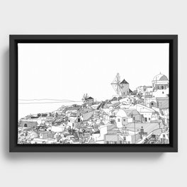 Santorini Art. Santorini, Greece. Architecture Art. Architecture Gift. Greece Travel Gift. Framed Canvas