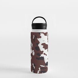 Brown Longhorn Cow Hide Print Water Bottle