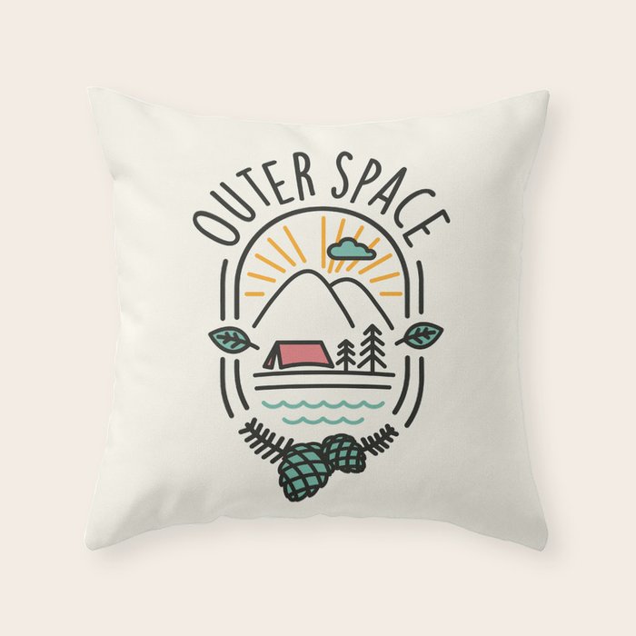 outer space throw pillow