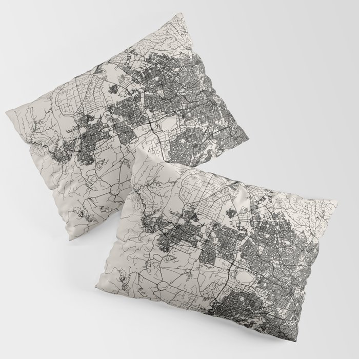 Sydney Australia - Black and White City Map Pillow Sham