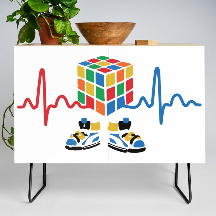 Heartbeat rubik cube / cube lover / cube game Credenza