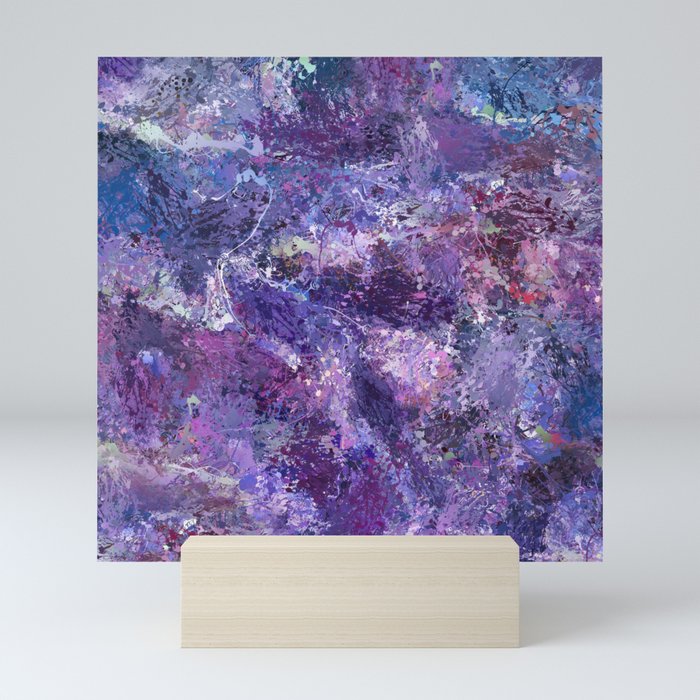 Violet Drops Abstraction Mini Art Print