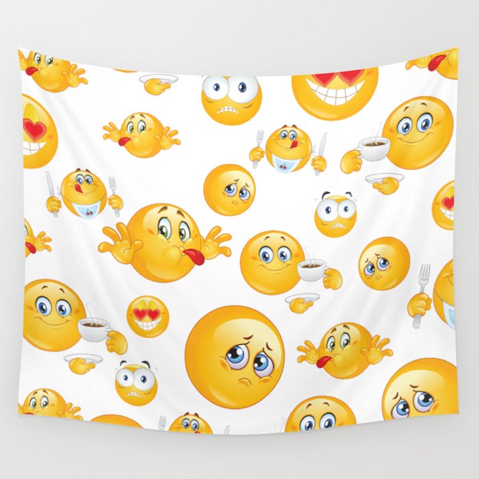 Emoji Pattern Wall Tapestry