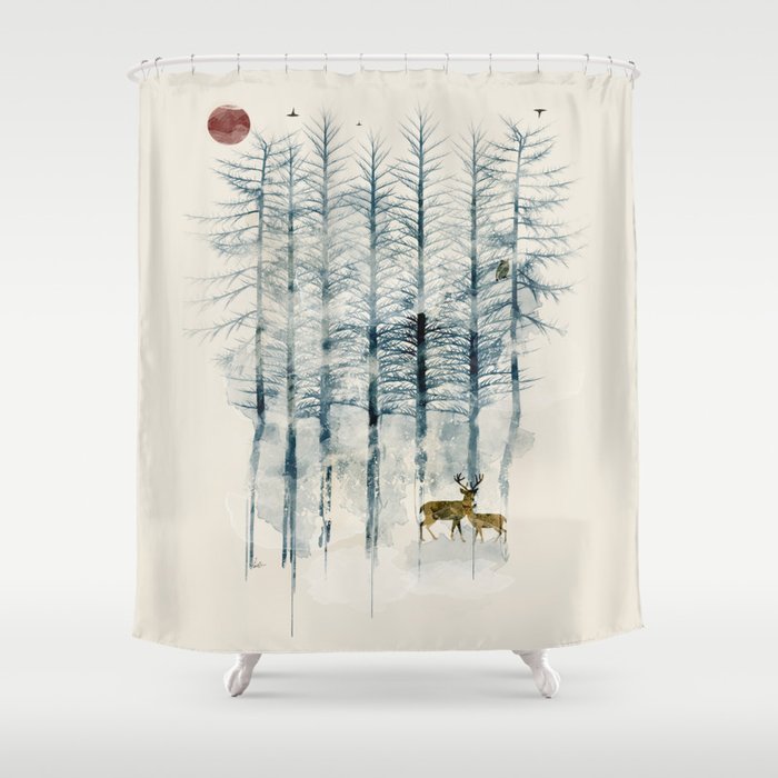 the blue forest Shower Curtain