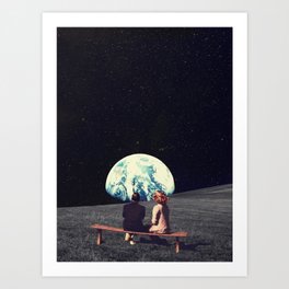 We Used To Live There Kunstdrucke | Beautiful, Earth, Collage, Love, Couple, People, Sky, Landscape, Woman, Planet 