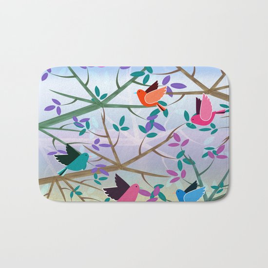 Birds On Branches Bath Mat