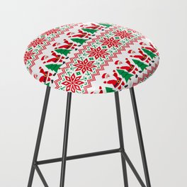 Knitted Christmas and New Year Pattern. Wool Knitting Sweater Design.  Bar Stool