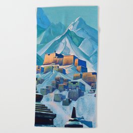 “Tibet Himalayas” by Nicholas Roerich Beach Towel