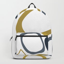 Mid Century Modern Abstract 8 Navy Blue, Grey and Mustard Yellow Backpack | Mcm, Pattern, Mod, Grey, Spaceera, Atomicage, Abstract, Century, Mustardyellow, Mid 