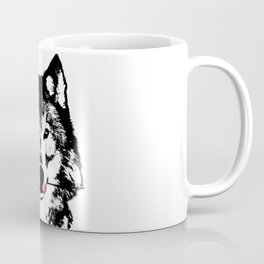 Wolf blood stained, holding a red rose. Coffee Mug