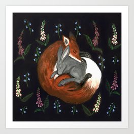 Foxgloves and Harebells Art Print