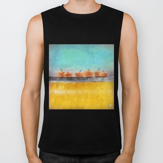 Pumpkins on a Wall Biker Tank