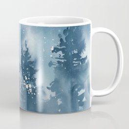 Blue Mountain Forest 2 Watercolor Painting Coffee Mug
