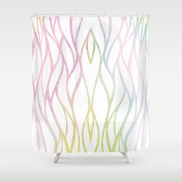Watercolor Unicorn Summer Waves Shower Curtain